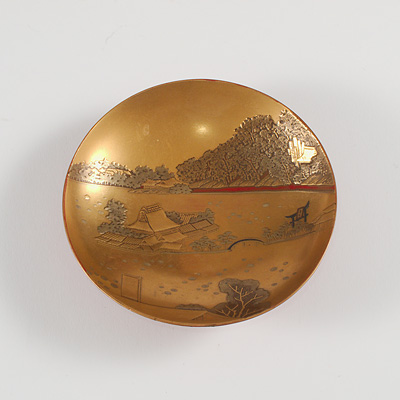 Lacquer sakazuki (sake cup), Japan, Edo Period, 19th century, signed Shomosai