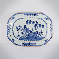 Blue and white export porcelain dish - China, Qianlong period, circa 1760