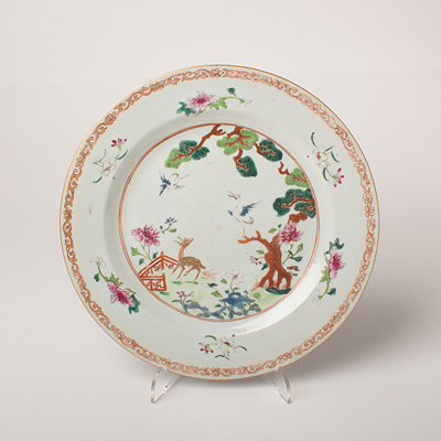 Famille rose porcelain plate, China, Qianlong, mid-late 18th century