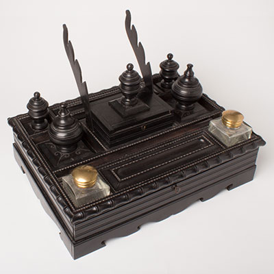 Anglo-Indian ebony desk set, Ceylon, late 19th century